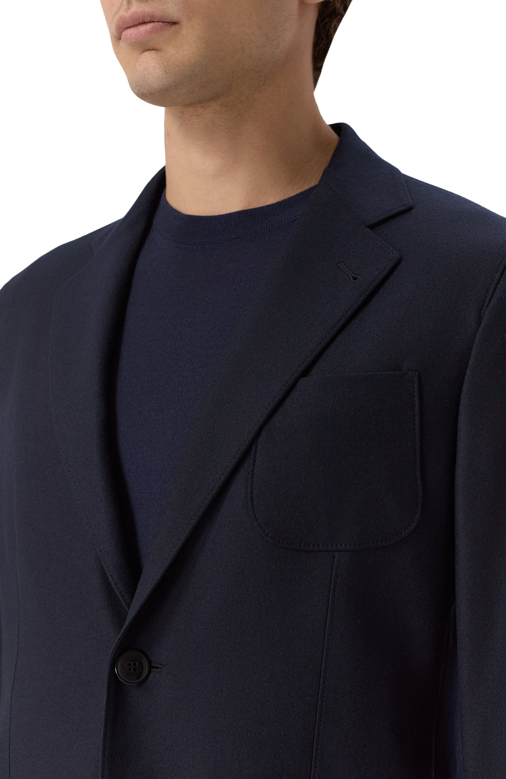 Кашемировый пиджак GIORGIO ARMANI темно-синего цвета по цене 411000 руб., арт. GM000248/TE10115, фото 5 Кашемировый пиджак GIORGIO ARMANI, арт. GM000248/TE10115, фото 5