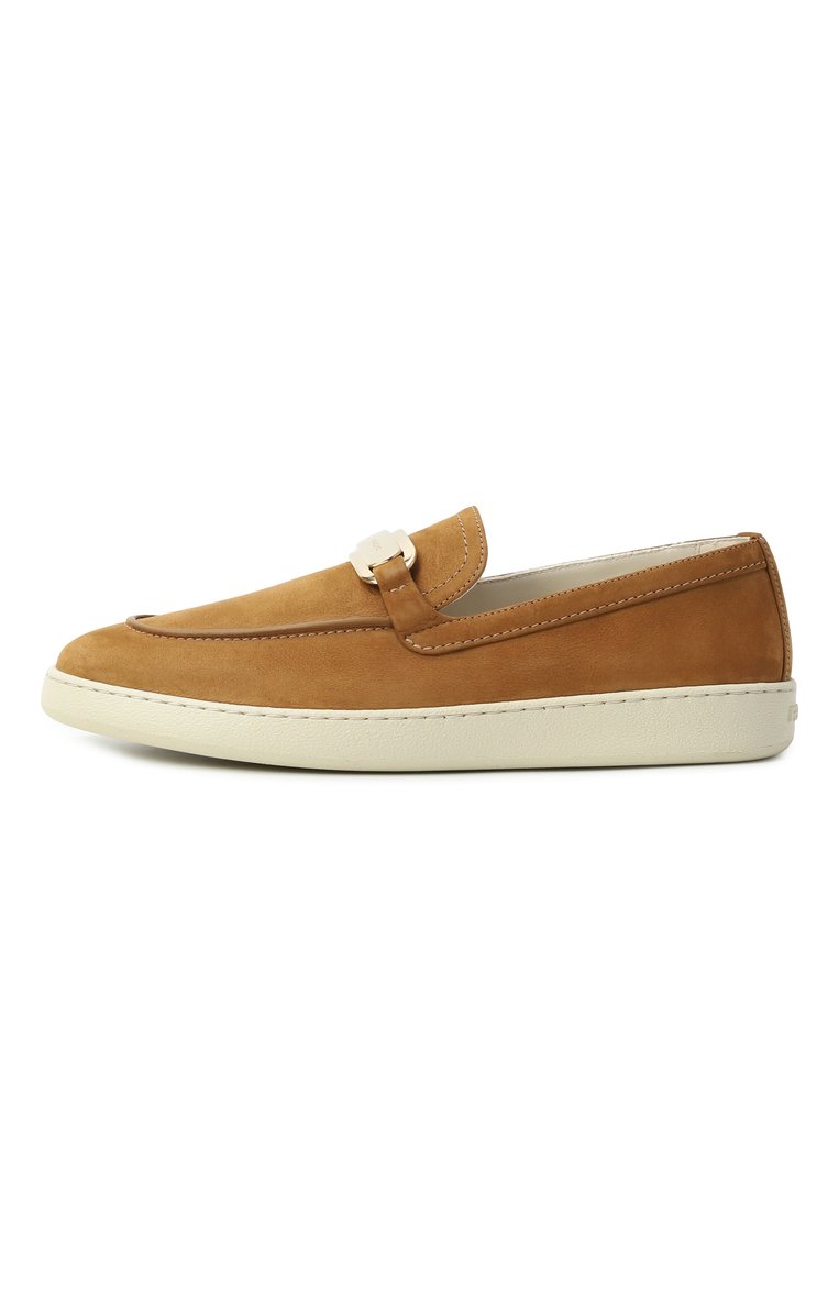 Женские лоферы new vara из нубука FERRAGAMO светло-коричневого цвета, арт. 030627/779041 | Фото 4 (Материал внутренний: Натуральная кожа; Автоматизация состава: Проставлено; Автоматизация ТО: Проставлено; Подошва: Платформа; Материал внешний: Натуральная кожа)