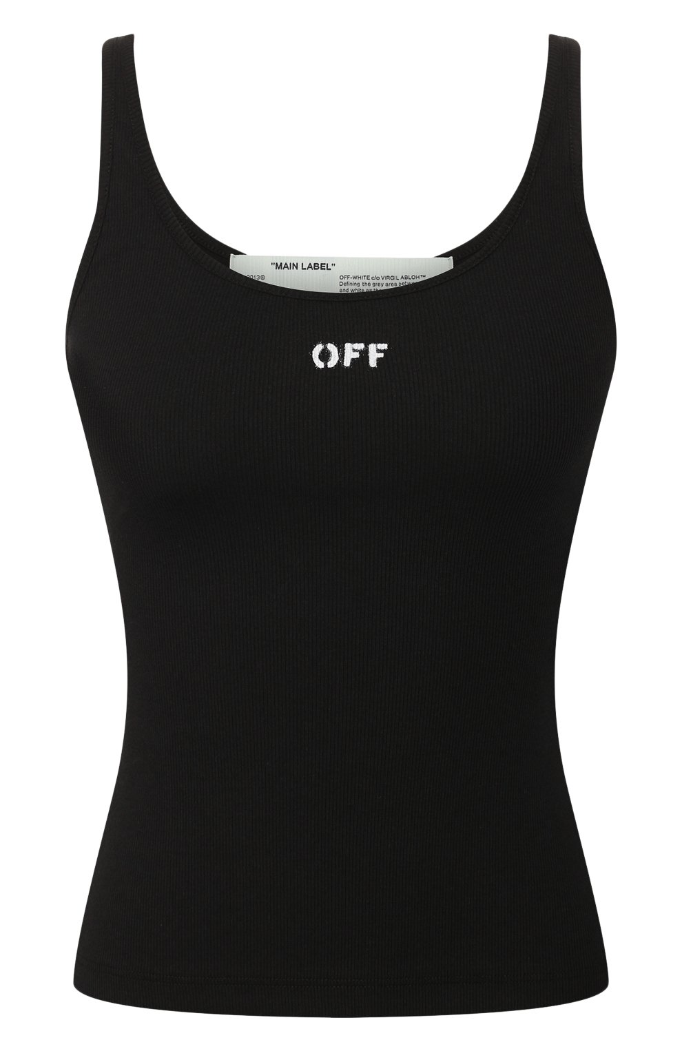 Хлопковая майка OFF-WHITE черного цвета по цене 17700 руб., арт. 0WAD072R20H790951001, фото 1 Хлопковая майка OFF-WHITE, арт. 0WAD072R20H790951001, фото 1