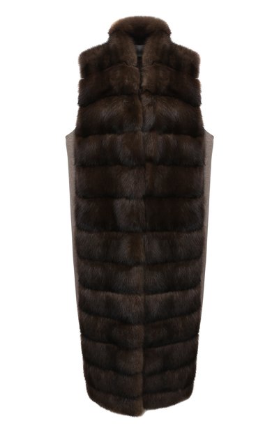 Жилет с меховой отделкой MANZONI24, арт. 20M769-ZDB1/GRAFITE/TAUPE/48-52, фото 1