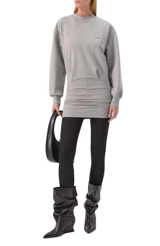 Хлопковое платье The Attico 260WCA00393/JJF006AA Серый  260WCA00393/JJF006AA Фото 2