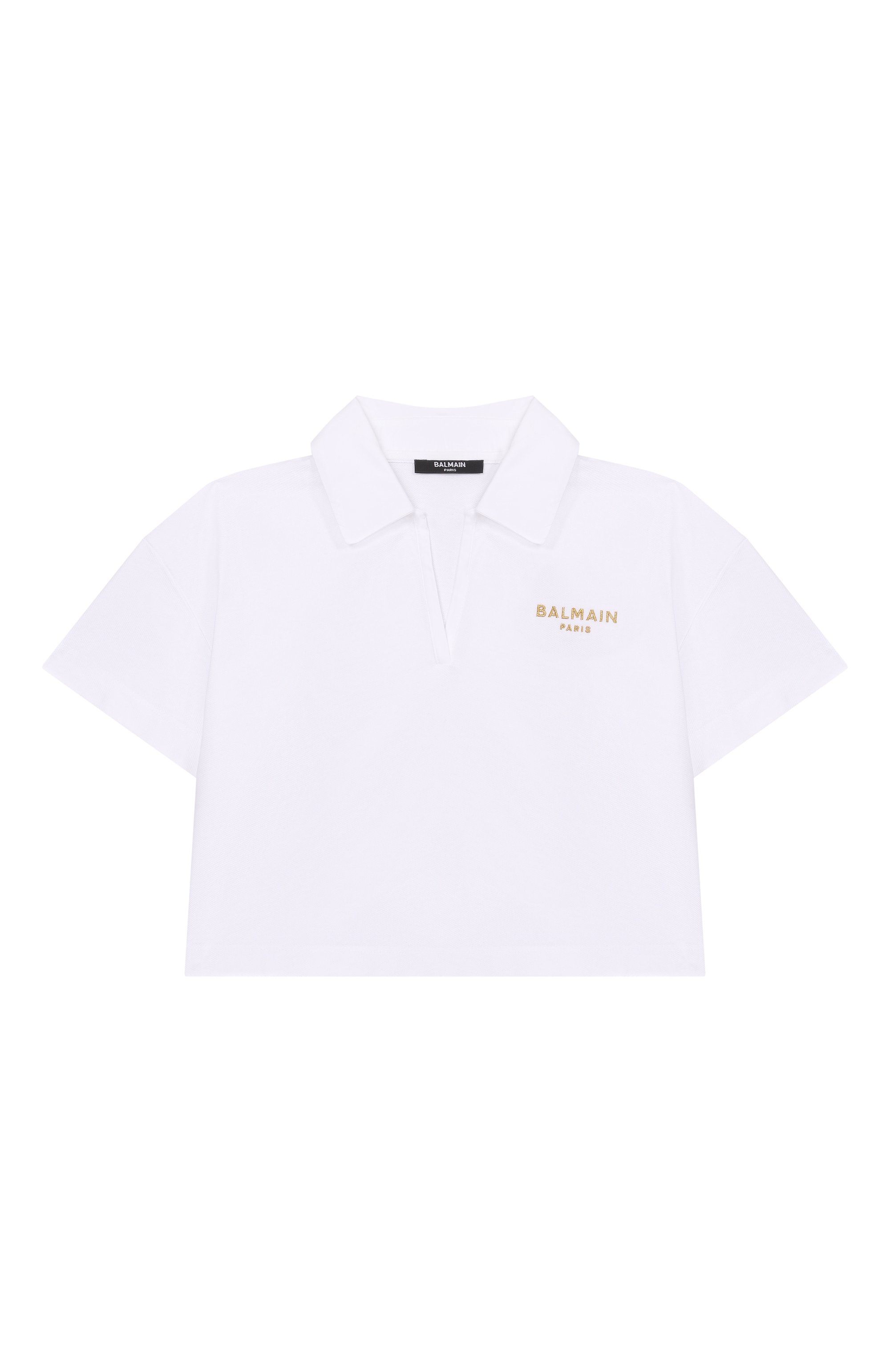 Хлопковое поло BALMAIN белого цвета по цене 24050 руб., арт. BY8B31, фото 1 Хлопковое поло BALMAIN, арт. BY8B31, фото 1