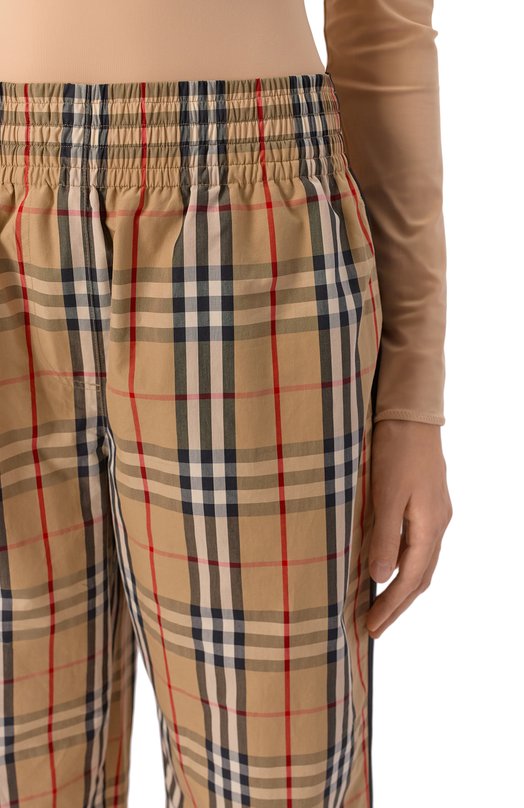Хлопковые брюки Burberry 8111874 Бежевый  8111874 Фото 5
