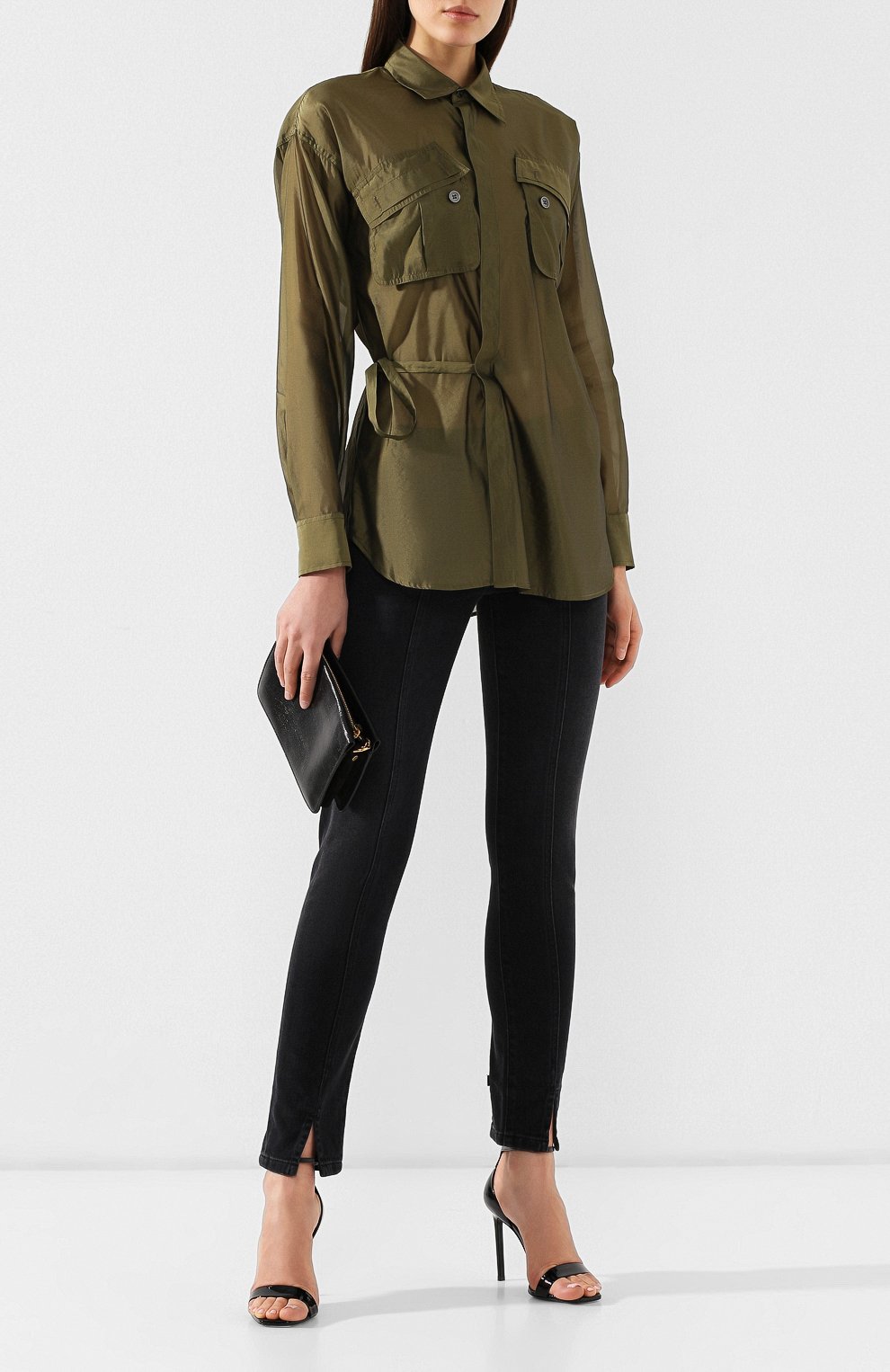 Рубашка DSQUARED2 хаки цвета по цене 59750 руб., арт. S72DL0599/S49801, фото 2 Рубашка DSQUARED2, арт. S72DL0599/S49801, фото 2