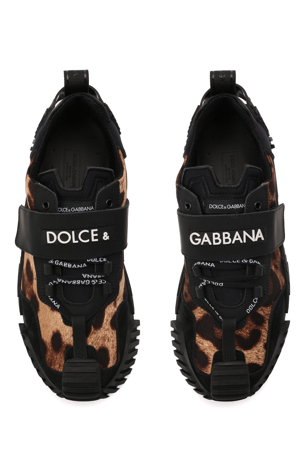 Кожаные кроссовки DOLCE & GABBANA черного цвета по цене 49500 руб., арт. D11019/A0845/37-39, фото 4 Кожаные кроссовки DOLCE & GABBANA, арт. D11019/A0845/37-39, фото 4