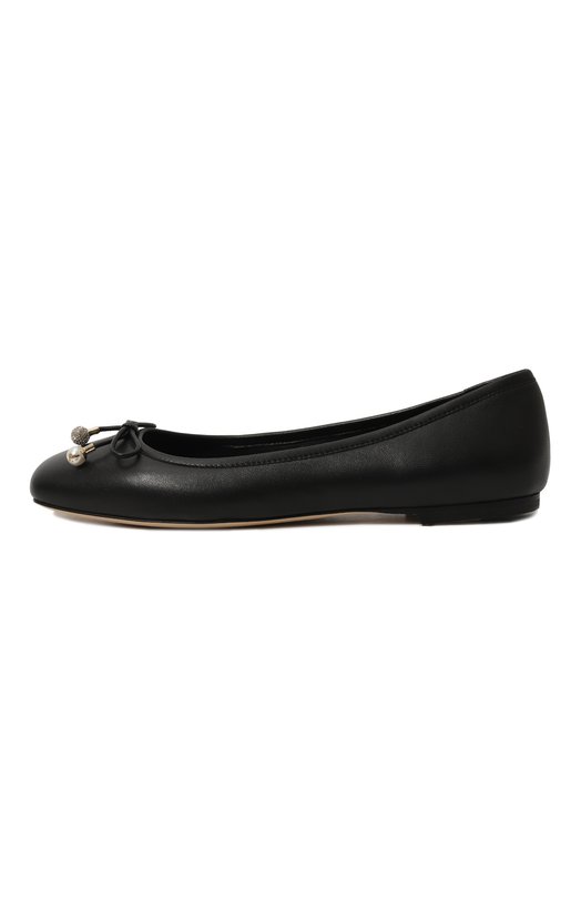 Кожаные балетки Elme Jimmy Choo ELME FLAT/NAP Чёрный  ELME FLAT/NAP Фото 4