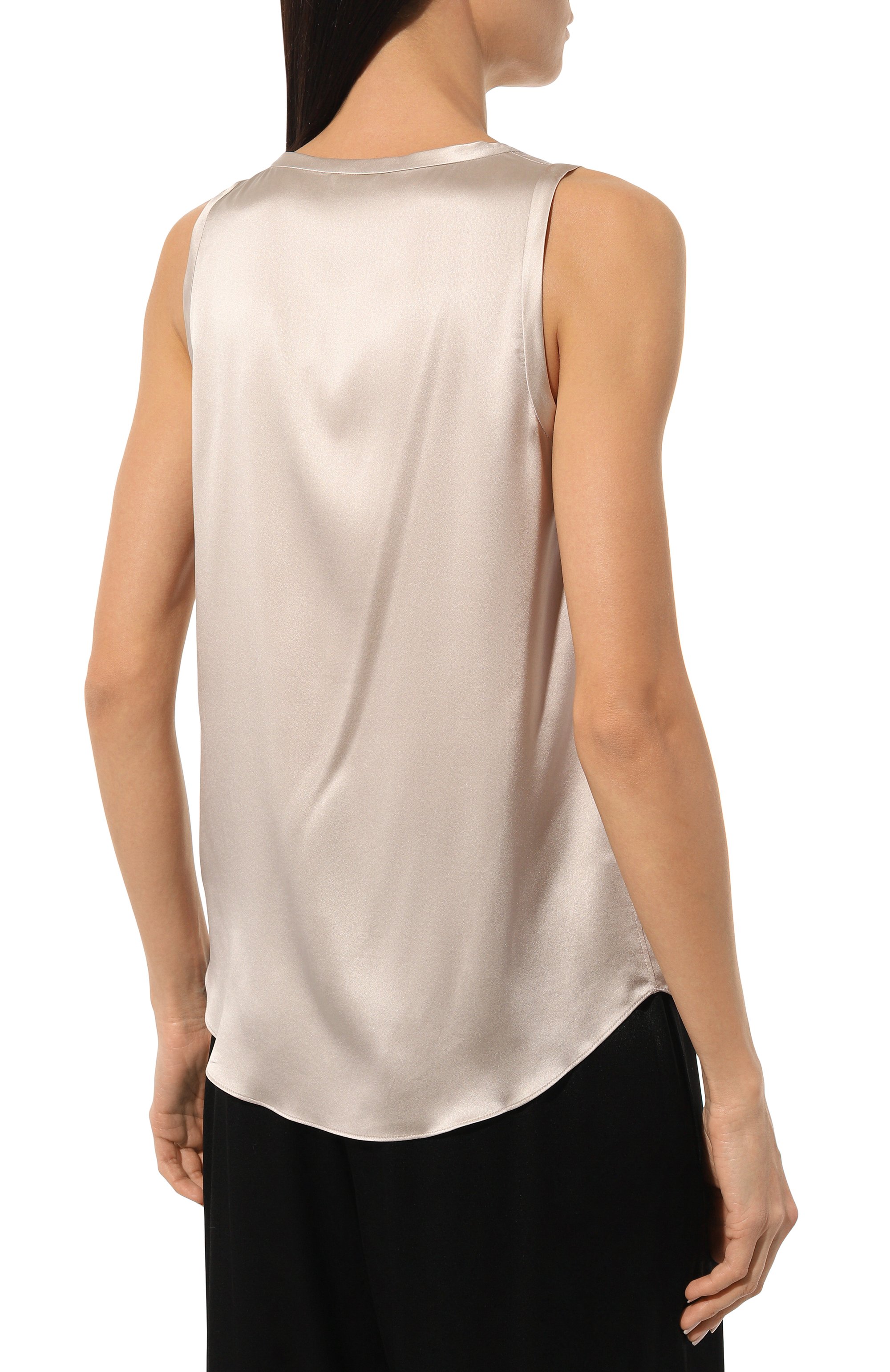 Шелковый топ BRUNELLO CUCINELLI бежевого цвета по цене 59950 руб., арт. M0C59E0600, фото 4 Шелковый топ BRUNELLO CUCINELLI, арт. M0C59E0600, фото 4