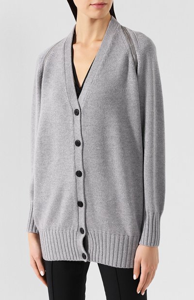 Шерстяной кардиган с молнией ALEXANDER WANG серого цвета по цене 57700 руб., арт. 1K493110K4, фото 3 Шерстяной кардиган с молнией ALEXANDER WANG, арт. 1K493110K4, фото 3