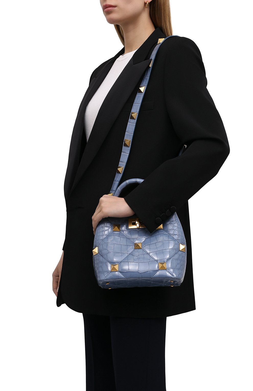 Сумка roman stud small из кожи аллигатора VALENTINO, арт. WW2B0I97/SXY/AMIS, фото 7