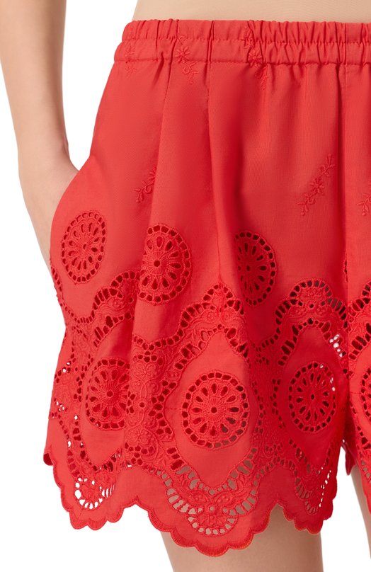 Хлопковые шорты Vika Gazinskaya SS25-17206К Красный  SS25-17206К Фото 5