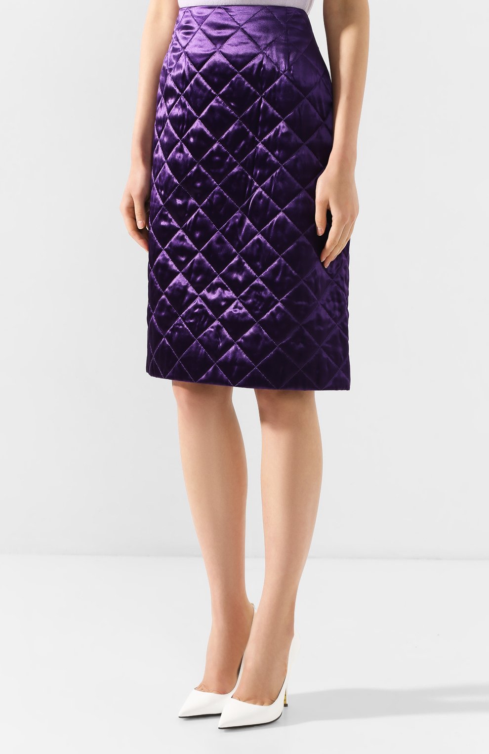 Стеганая юбка DRIES VAN NOTEN фиолетового цвета по цене 31550 руб., арт. 192-10800-8536, фото 3 Стеганая юбка DRIES VAN NOTEN, арт. 192-10800-8536, фото 3
