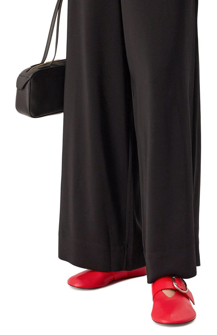 Женские кожаные балетки JIL SANDER красного цвета, арт. J15WZ0031/P8175 | Фото 3 (Материал внутренний: Натуральная кожа; Материал внешний: Натуральная кожа; Материал сплава: Проставлено; Драгоценные камни: Проставлено; Подошва: Плоская)