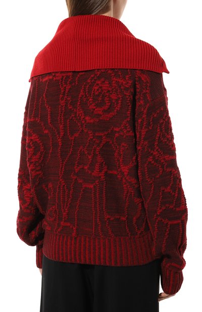 Шерстяной свитер AND THE BRAND красного цвета по цене 83720 руб., арт. W24-JM019-0702-669, фото 4 Шерстяной свитер AND THE BRAND, арт. W24-JM019-0702-669, фото 4