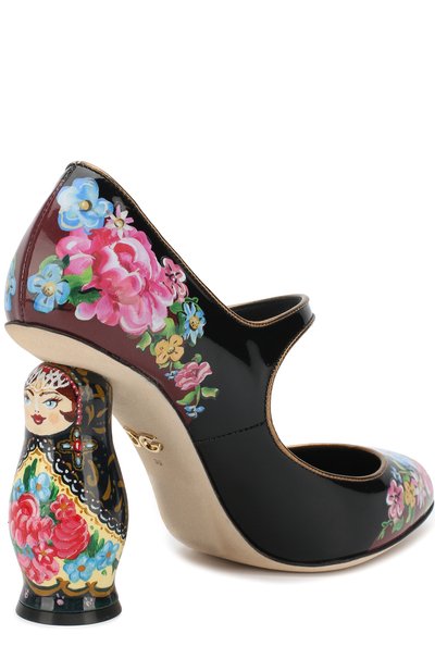 Лаковые туфли матрешка на фигурном каблуке DOLCE & GABBANA, арт. CD1097/AV172, фото 4