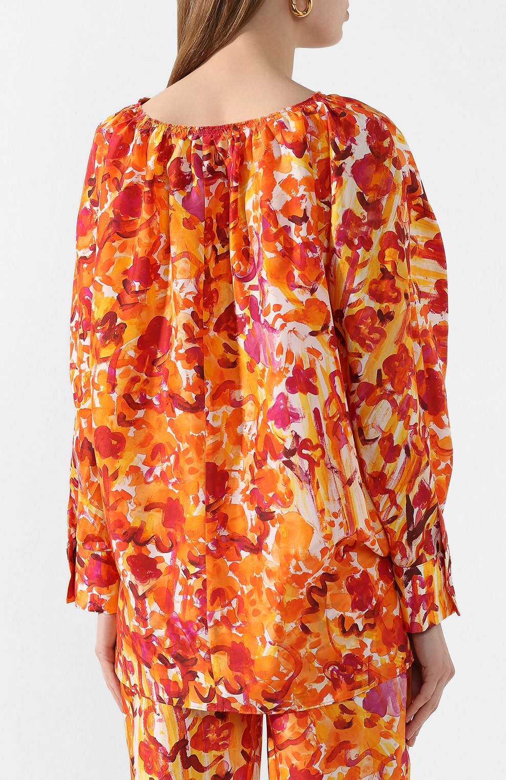 Шелковая блузка MARNI красного цвета по цене 98150 руб., арт. CAMA0319Y0/TSF37, фото 4 Шелковая блузка MARNI, арт. CAMA0319Y0/TSF37, фото 4