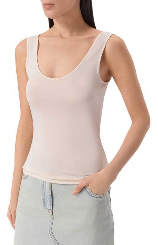 Шелковая майка 12 STOREEZ 136704 Кремовый  136704 Фото 3