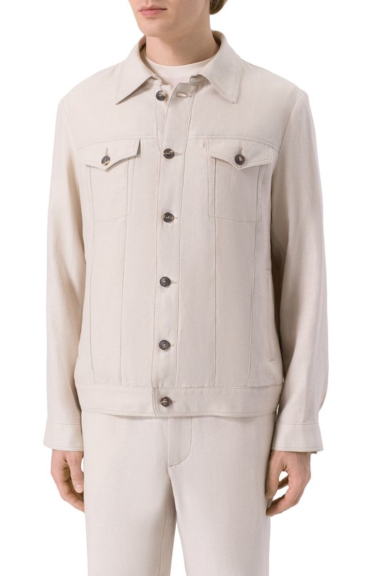 Куртка изо льна и шелка MVST M26.CSM.T403/TXAVI Бежевый  M26.CSM.T403/TXAVI Фото 3