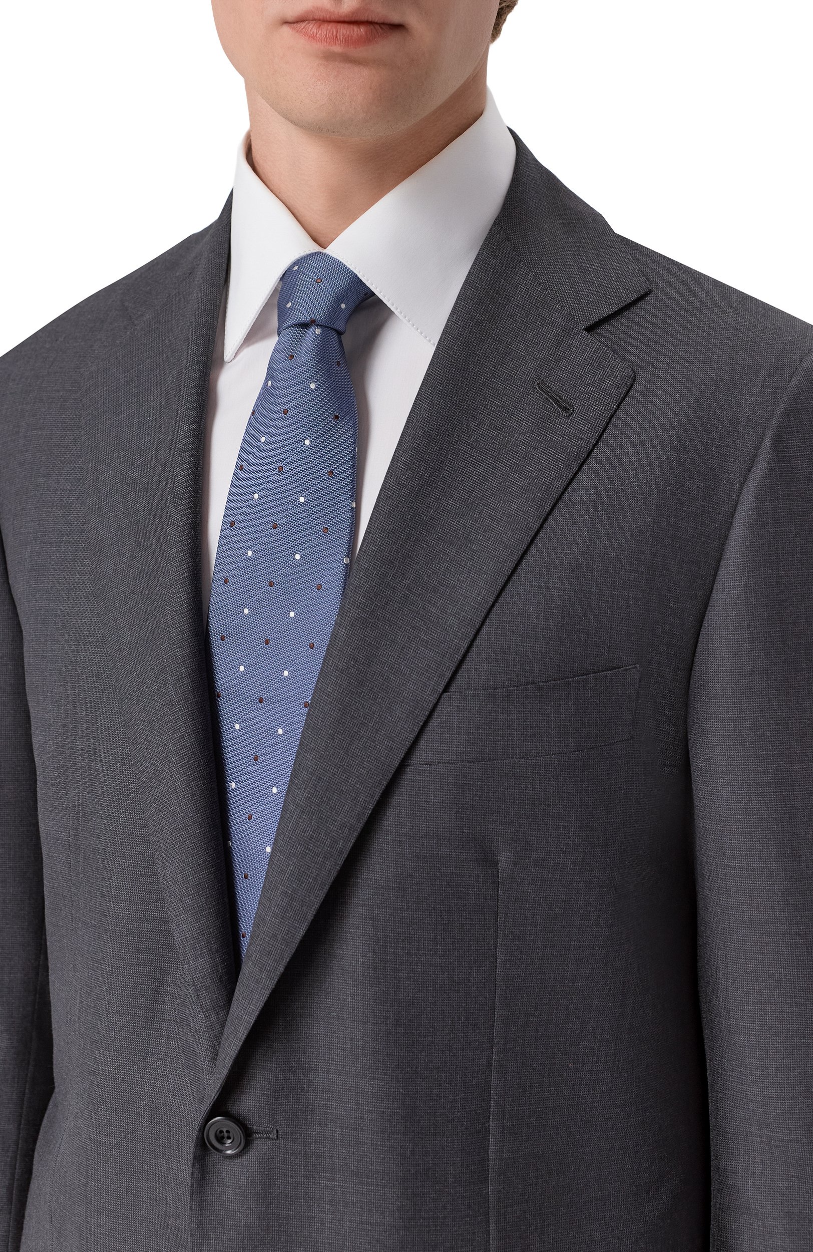Шелковый галстук CORNELIANI голубого цвета по цене 26600 руб., арт. 28U302/2A20308, фото 2 Шелковый галстук CORNELIANI, арт. 28U302/2A20308, фото 2