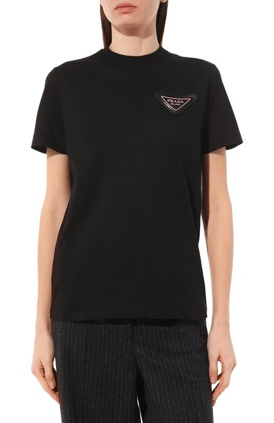 Хлопковая футболка PRADA, арт. 35838-1X58-F0002-161, фото 3