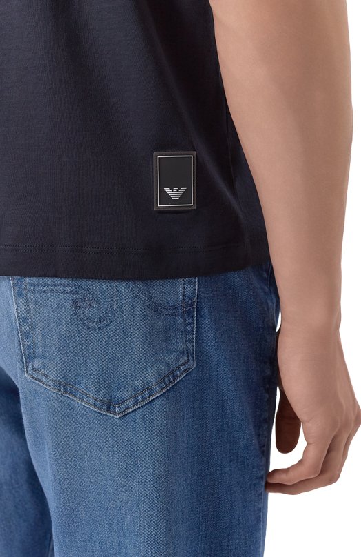 Футболка из лиоцелла и хлопка Emporio Armani EM005491/AF24839 Синий  EM005491/AF24839 Фото 5