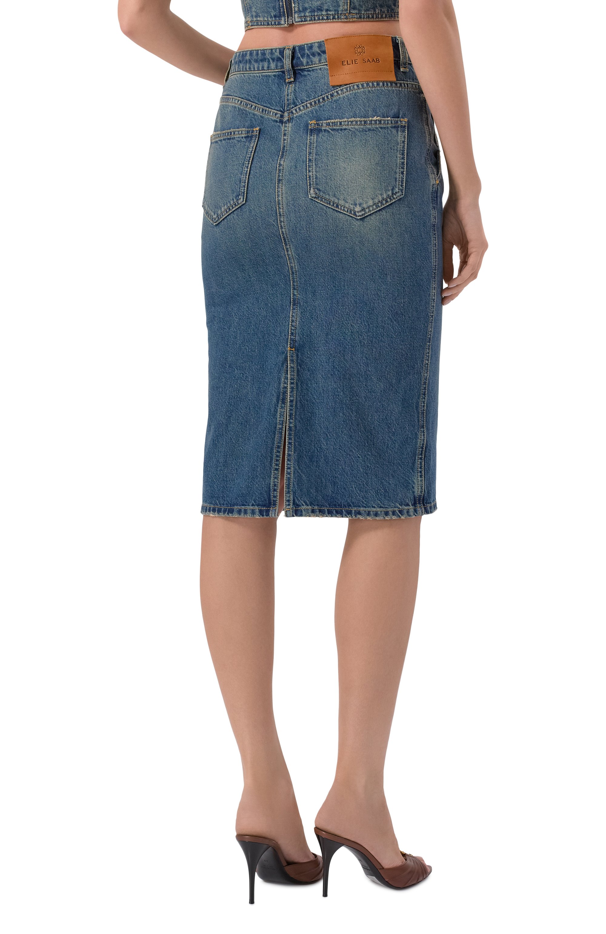 Джинсовая юбка ELIE SAAB, арт. SK320/D0002, фото 4