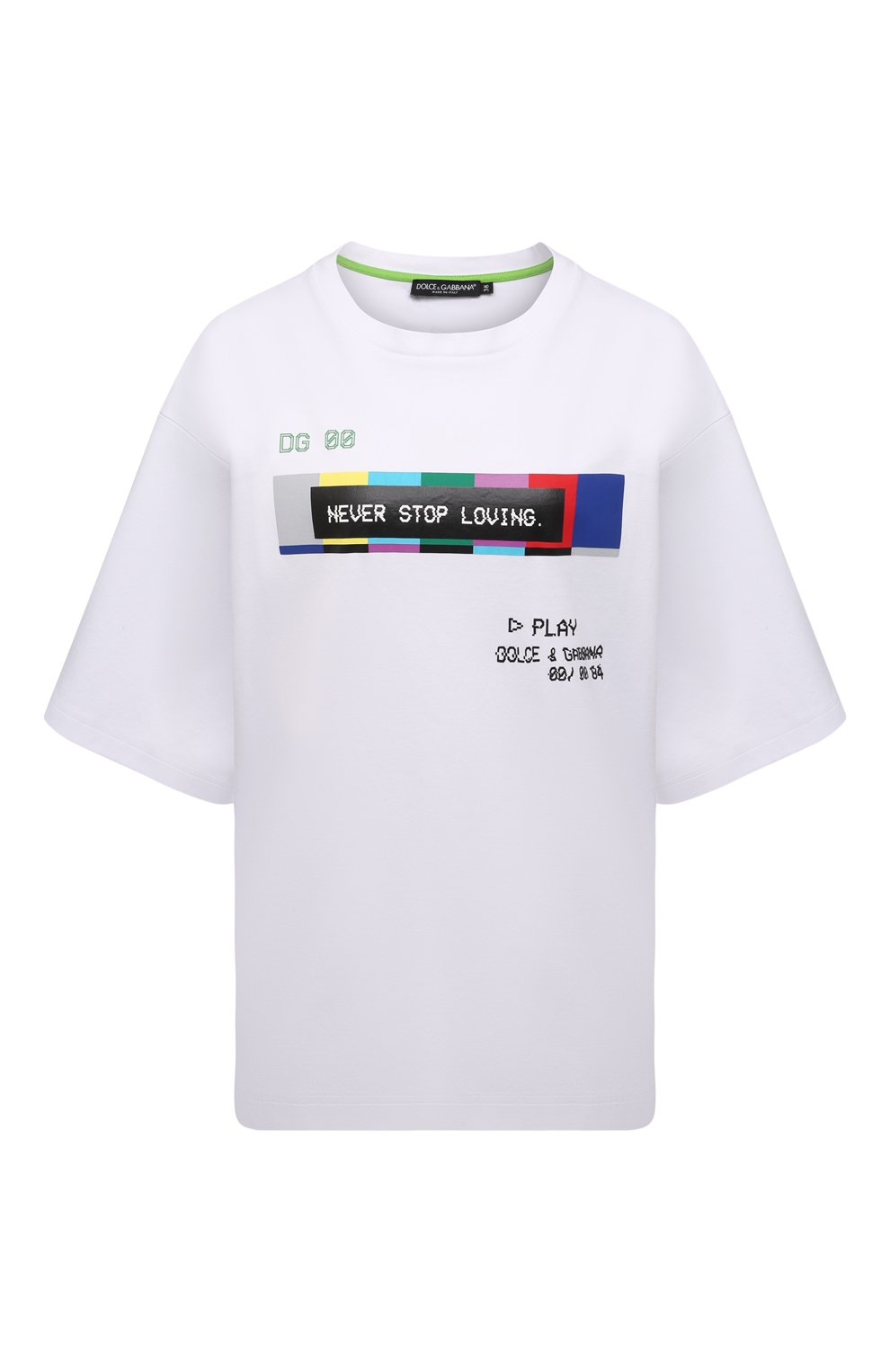 Хлопковая футболка DOLCE & GABBANA белого цвета по цене 72750 руб., арт. F8P13T/HU7H8, фото 1 Хлопковая футболка DOLCE & GABBANA, арт. F8P13T/HU7H8, фото 1
