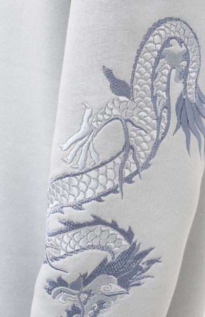 Хлопковое худи SEVEN LAB серого цвета по цене 12600 руб., арт. HW20-dragon EM blue-grey, фото 5 Хлопковое худи SEVEN LAB, арт. HW20-dragon EM blue-grey, фото 5