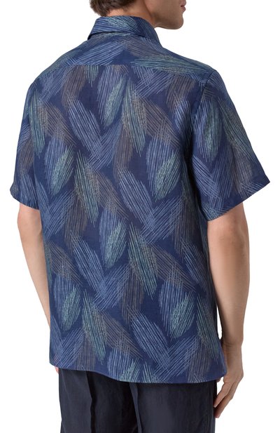 Льняная рубашка CORNELIANI синего цвета по цене 48050 руб., арт. 25I213-2511920, фото 4 Льняная рубашка CORNELIANI, арт. 25I213-2511920, фото 4