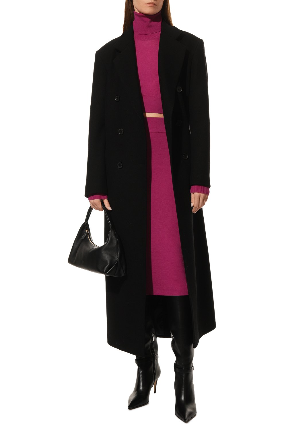 Шерстяная юбка AND THE BRAND розового цвета по цене 35000 руб., арт. W23-SK011-1602-604, фото 2 Шерстяная юбка AND THE BRAND, арт. W23-SK011-1602-604, фото 2