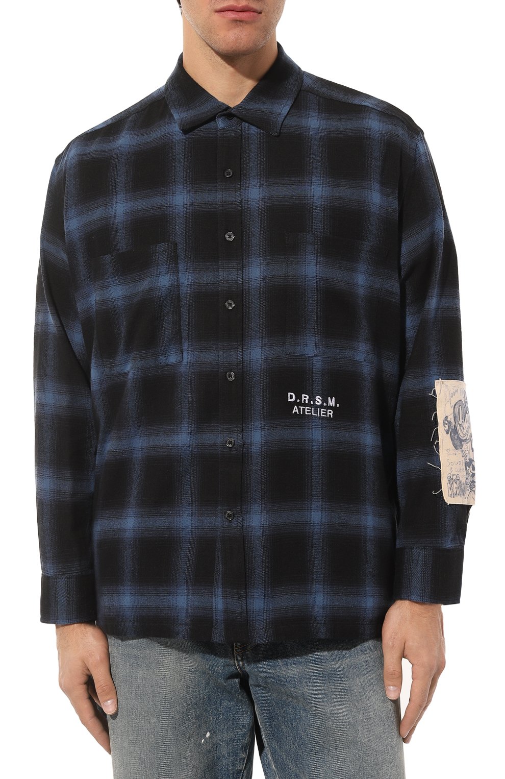 Хлопковая рубашка DOMREBEL, арт. MGALLERY/L0NGSLEEVE FLANNEL SHIRT, фото 3