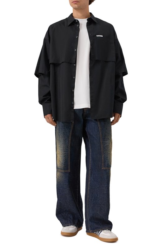 Хлопковая рубашка Dsquared2 S74DM0947/S36275 Чёрный  S74DM0947/S36275 Фото 2