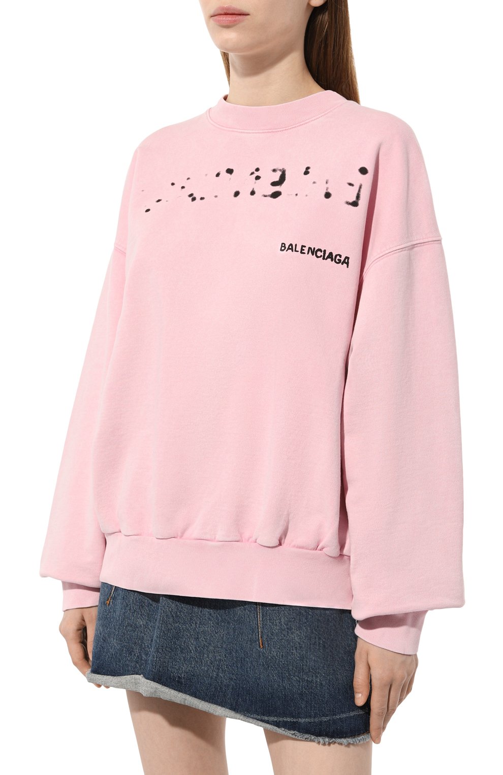 Хлопковый свитшот BALENCIAGA розового цвета по цене 138000 руб., арт. 697869/T0V06, фото 3 Хлопковый свитшот BALENCIAGA, арт. 697869/T0V06, фото 3