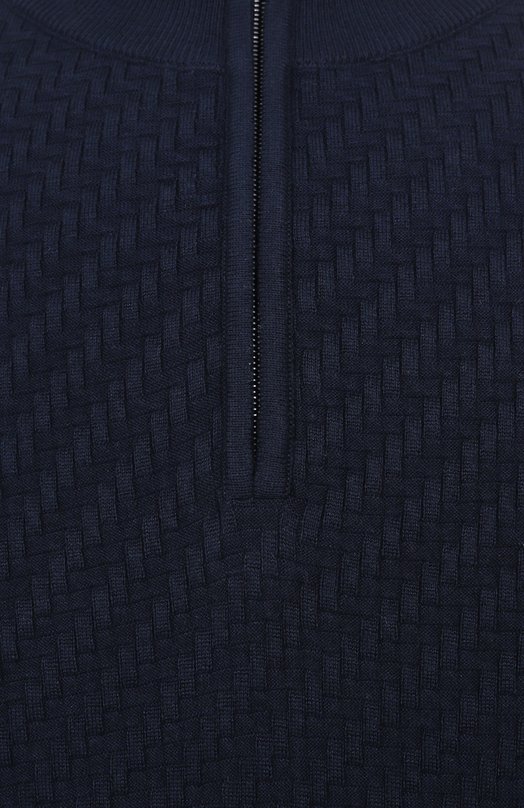 Джемпер из хлопка и шелка Brioni UMS70L-PAK22 Синий  UMS70L-PAK22 Фото 6