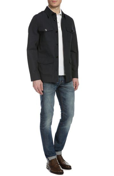 Хлопковая куртка-сафари на пуговицах TOM FORD темно-синего цвета по цене 230500 руб., арт. BI068TF0394, фото 4 Хлопковая куртка-сафари на пуговицах TOM FORD, арт. BI068TF0394, фото 4