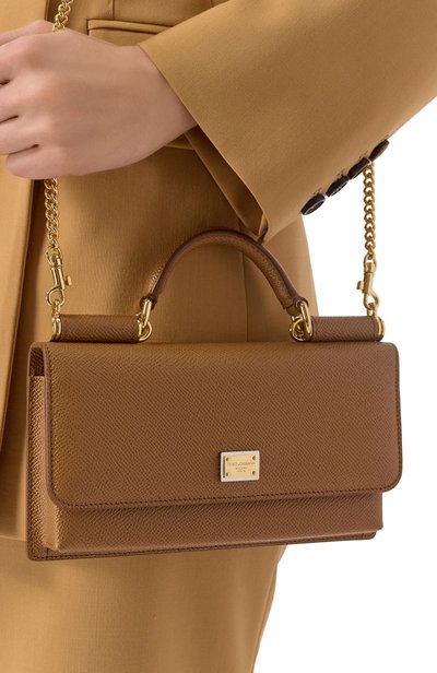 Сумка sicily DOLCE & GABBANA светло-коричневого цвета по цене 121000 руб., арт. BI3280/A1001, фото 2 Сумка sicily DOLCE & GABBANA, арт. BI3280/A1001, фото 2