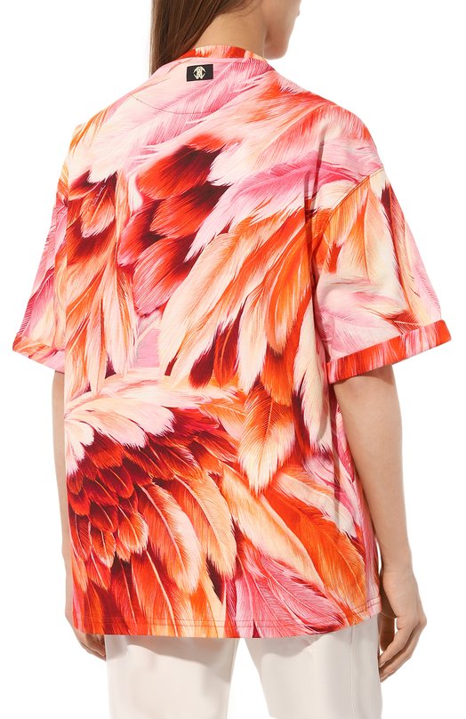 Хлопковая футболка Roberto Cavalli Разноцветный, фото 4