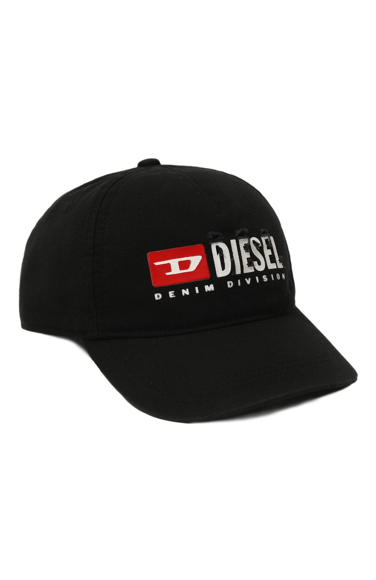 Детская бейсболка DIESEL черного цвета, арт. J01679/KXA77 | Фото 1 (Материал: Хлопок, Текстиль; Материал сплава: Проставлено; Нос: Не проставлено)