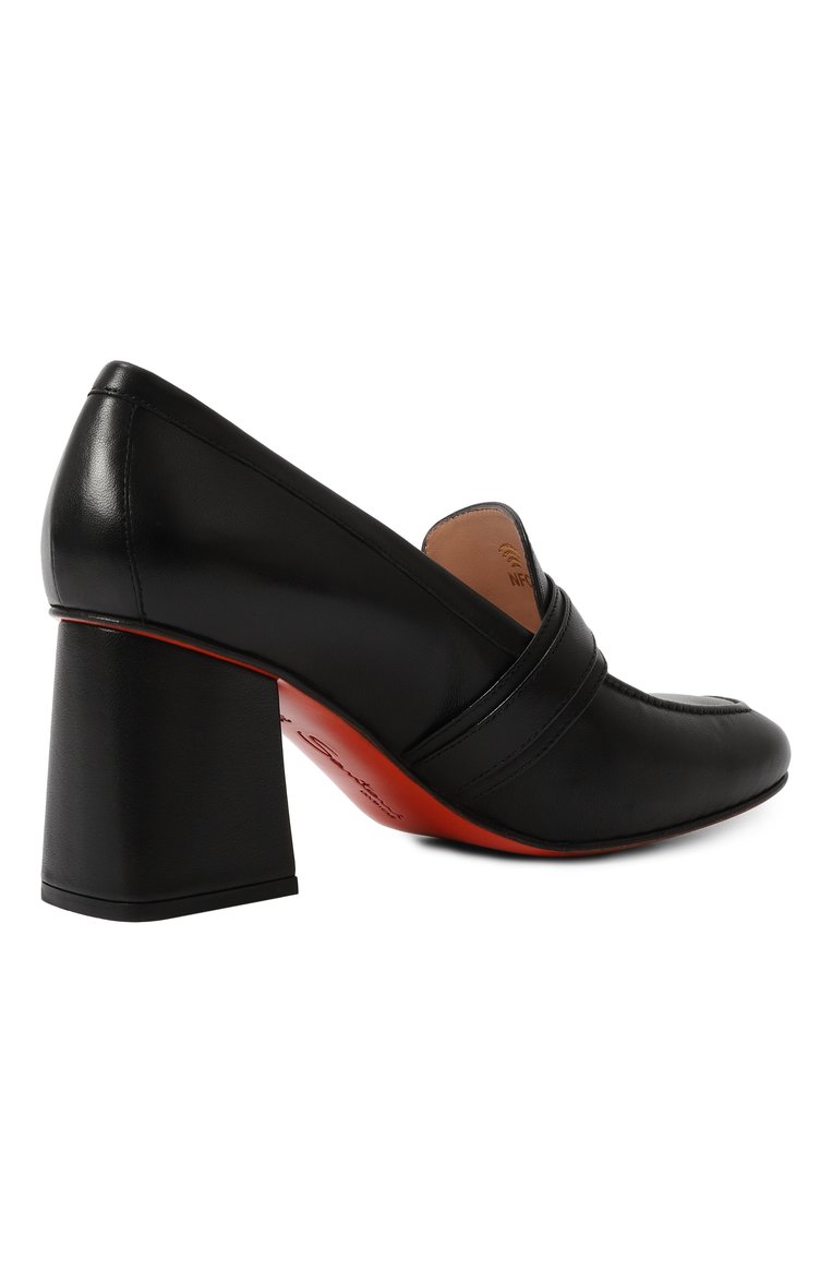 Женские кожаные туфли SANTONI черного цвета, арт. WDCG71240SX1NZZF | Фото 5 (Каблук высота: Высокий; Материал внешний: Натуральная кожа; Подошва: Плоская; Материал внутренний: Натуральная кожа; Каблук тип: Устойчивый)