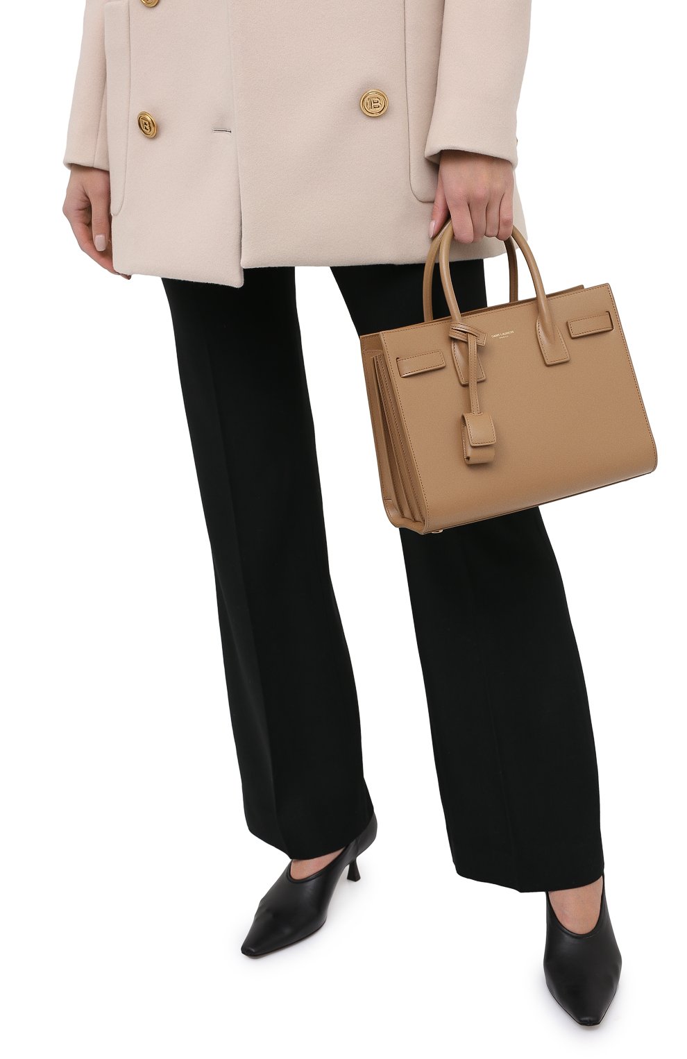 Сумка sac de jour baby SAINT LAURENT светло-бежевого цвета по цене 385000 руб., арт. 421863/02G9W, фото 2 Сумка sac de jour baby SAINT LAURENT, арт. 421863/02G9W, фото 2