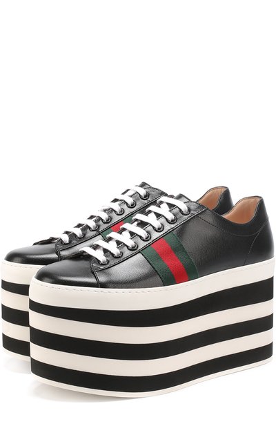 Кожаные кеды peggy на платформе GUCCI, арт. 452312/D3VN0, фото 1