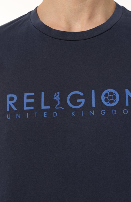 Хлопковая футболка Religion 13PUNN03 Синий  13PUNN03 Фото 5