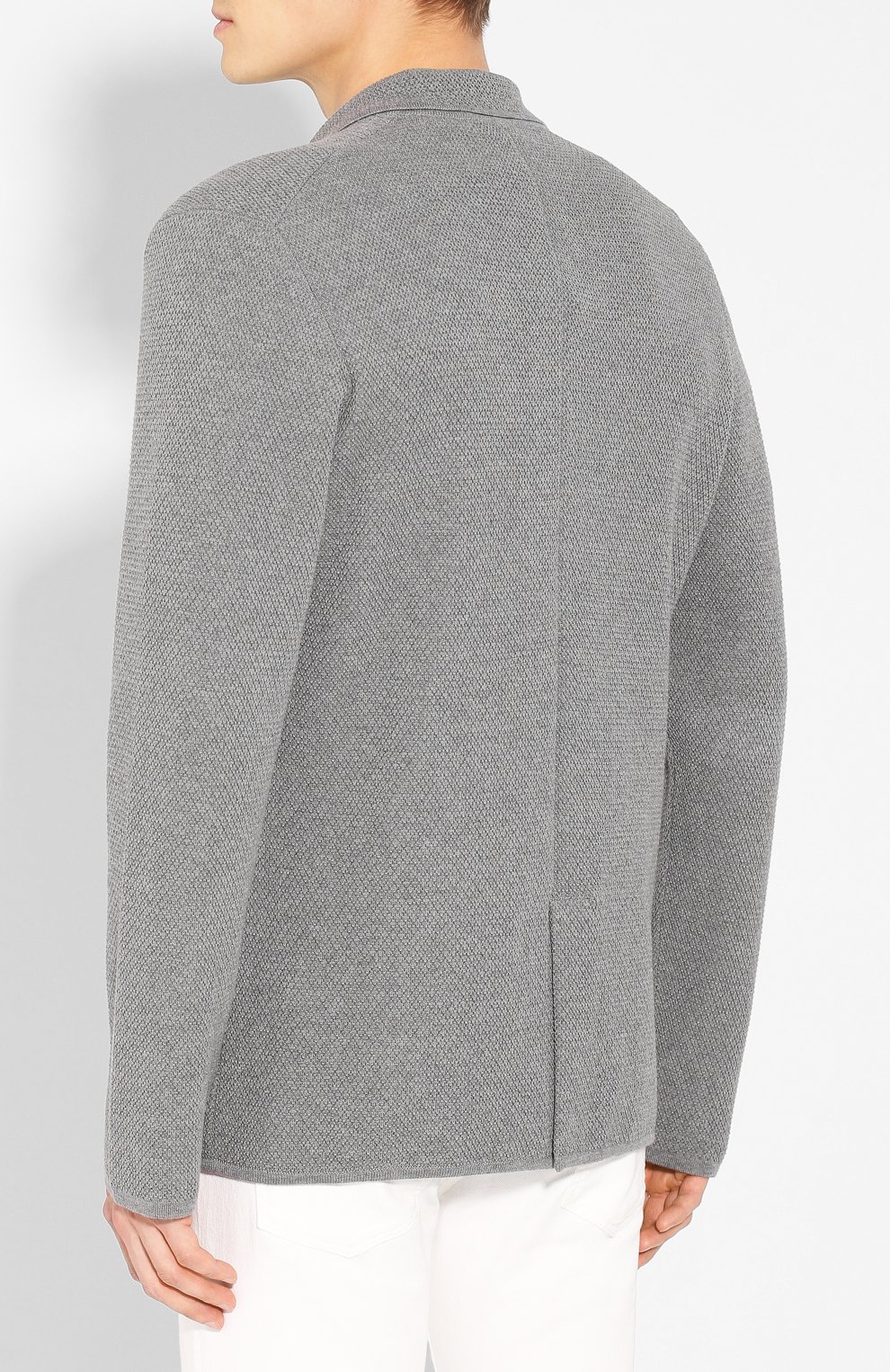 Хлопковый кардиган ZEGNA серого цвета по цене 55800 руб., арт. VUC14/ZZ161, фото 4 Хлопковый кардиган ZEGNA, арт. VUC14/ZZ161, фото 4