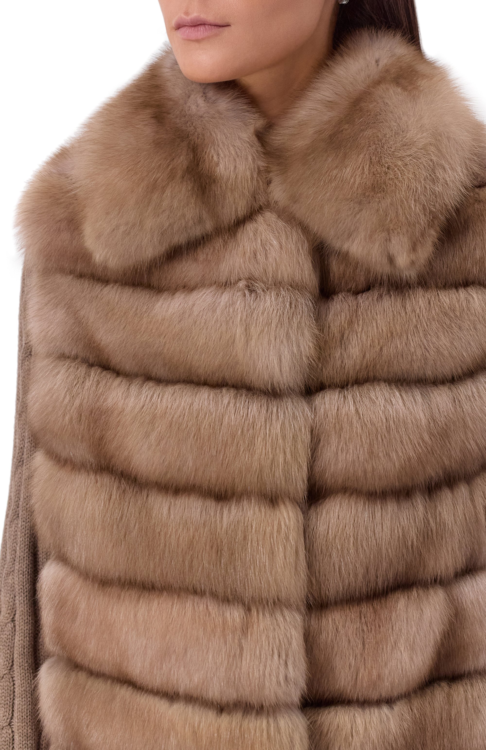 Комбинированная шуба VICTORIA KUSENKOVA коричневого цвета по цене 3146000 руб., арт. 763679105626, фото 5 Комбинированная шуба VICTORIA KUSENKOVA, арт. 763679105626, фото 5