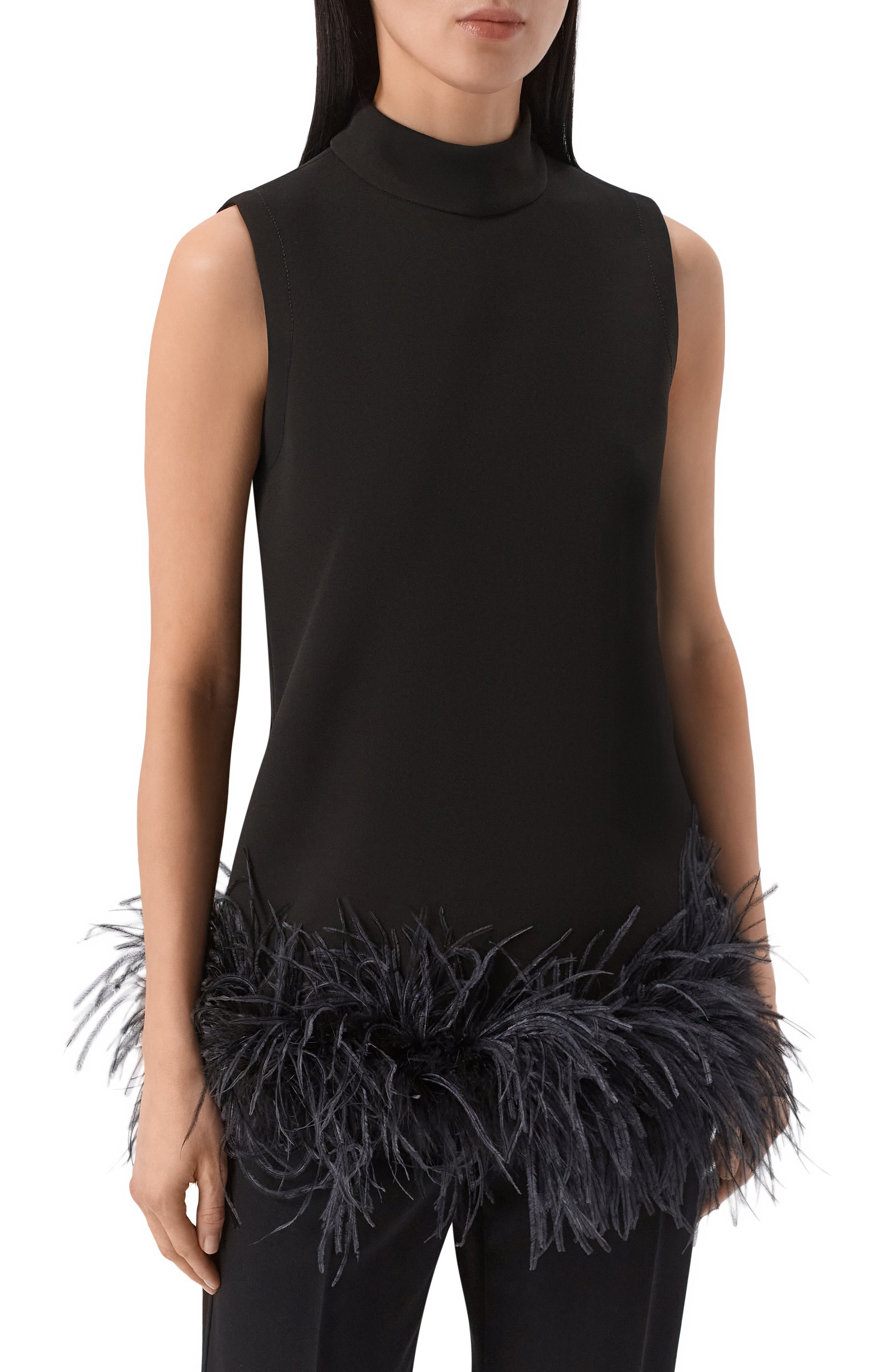 Топ с отделкой перьями MAX MARA STUDIO, арт. MSEVELL0, фото 3