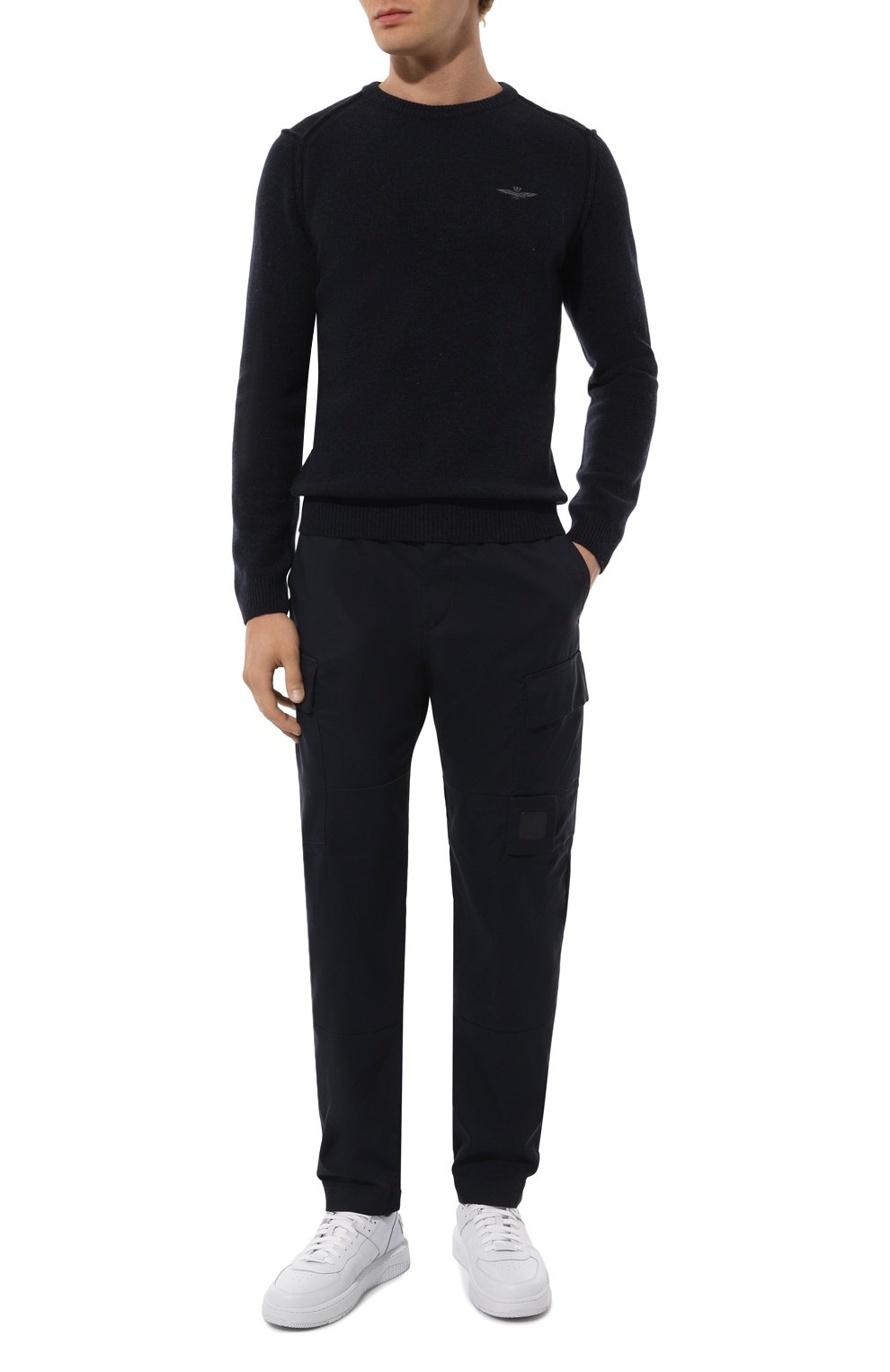 Шерстяной джемпер AERONAUTICA MILITARE темно-синего цвета по цене 14100 руб., арт. MA1518L417, фото 2 Шерстяной джемпер AERONAUTICA MILITARE, арт. MA1518L417, фото 2