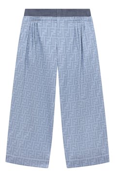 Детские хлопковые брюки FENDI голубого цвета, арт. JFF306/AMIX/8A-12+ | Фото 1 (Нос: Не проставлено; Материал внешний: Хлопок)