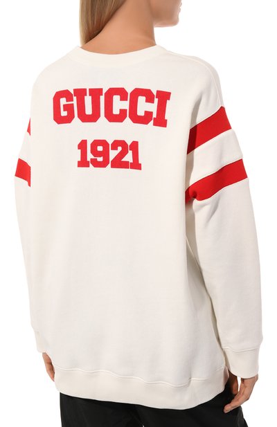 Хлопковый свитшот GUCCI белого цвета по цене 122400 руб., арт. 662081 XJDW6, фото 4 Хлопковый свитшот GUCCI, арт. 662081 XJDW6, фото 4