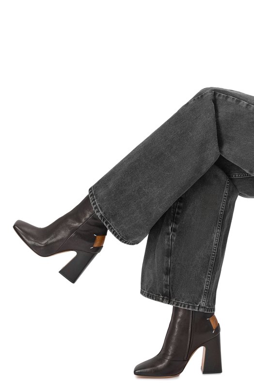 Кожаные ботильоны Maison Margiela S58WU0385/P3753 Чёрный  S58WU0385/P3753 Фото 2
