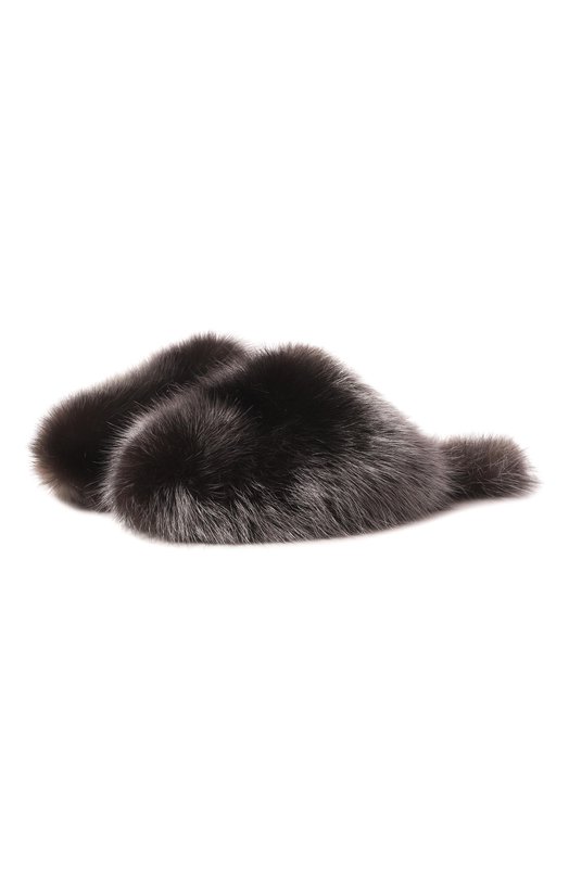 Меховые домашние туфли Enigma Black из соболя Black Sable BS-24M/EB Коричневый BS-24M/EB