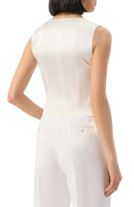 Жилет из хлопка и шелка Dolce & Gabbana F79H5T/GDCDD Белый  F79H5T/GDCDD Фото 4